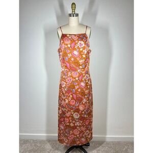 Ann Taylor Floral Maxi Dress Size 12 Cottagecore Feminine Romantic Long Slits